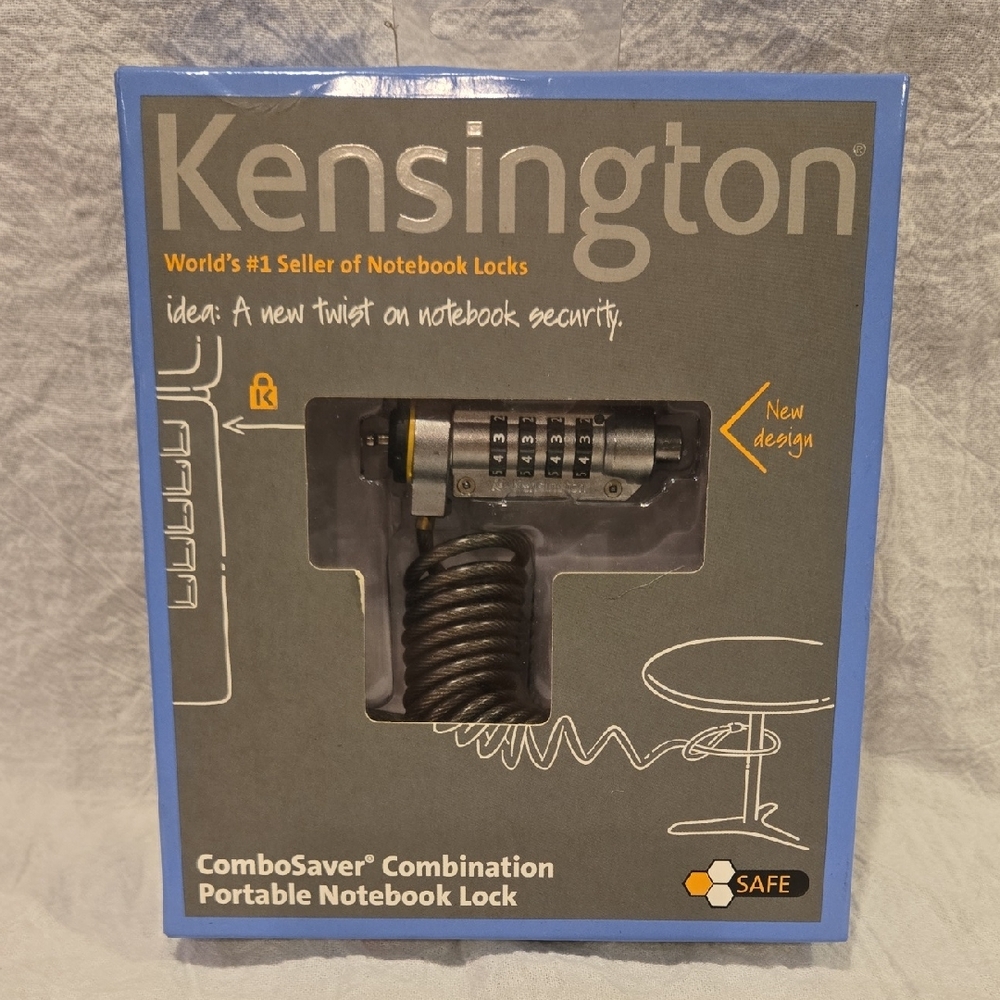 Kensington ComboSaver Combination Portable Notebook Lock - Silver